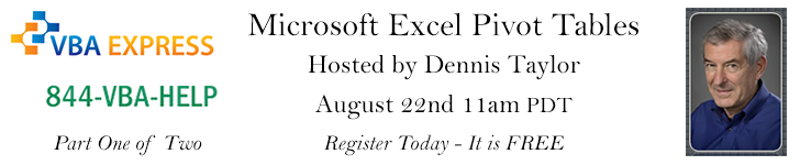 Dennis Taylor presents MS Excel Pivot Tables