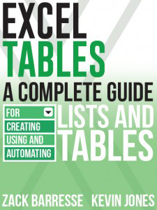 Zack Barresse's new book MS Excel Tables