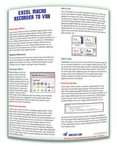Book on Excel Macros Recorded to Tip Card